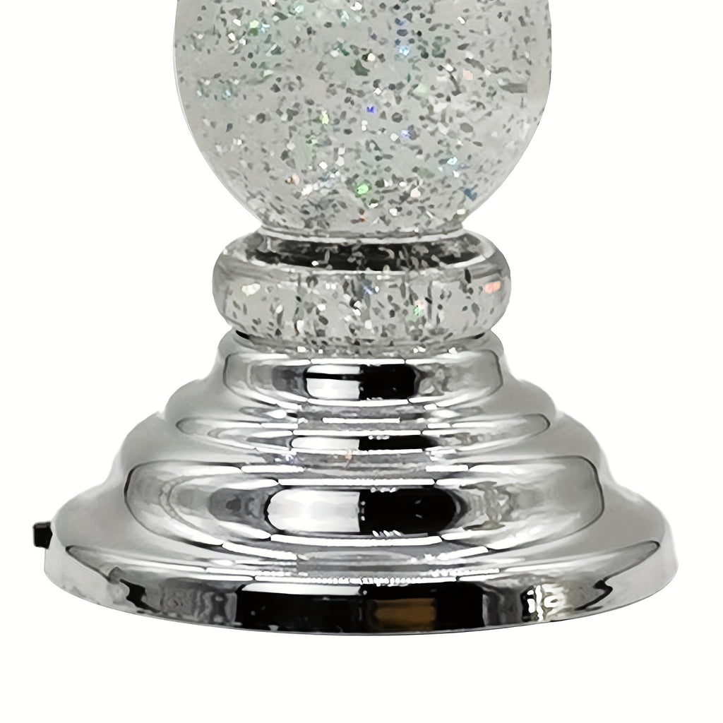 LED Swirling Candle Holder with On/Off Switch – Polished Acrylic Pedestal Base for 3-Wick Candles, Elegant Home Décor & Holiday Gift, Silver & Gold