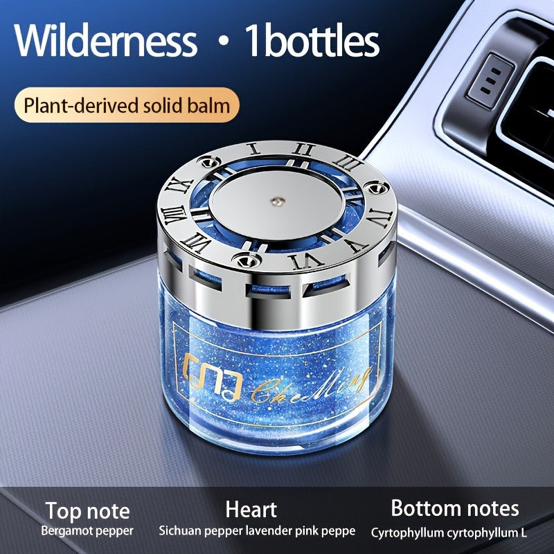 Solid Car Perfume Balm 2-Pack – Long-Lasting Light Fragrance Car Air Freshener & Interior Ornament, 5 Scent Combos: Lavender, Black Forest, Cologne, Wilderness & Gardenia Berry