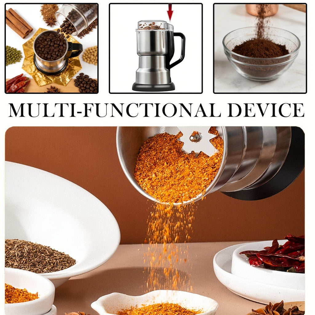 300W Electric Coffee Grinder & Spice Mill – Stainless Steel Blade, Food-Safe, One-Touch Grinding for Espresso, Beans, Grains | Nuvia Haven