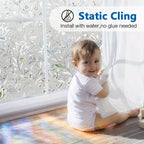 Frosted Window Film Static Cling Removable Non-Adhesive 7mil Tulip Pattern – Privacy & Heat Control Window Film for Bathroom, Home Office & Living Room