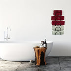 2-Tier Iron Wall-Mounted Bathroom Shelf & Towel Rack with 4 Transparent Hooks, 6-Piece Set – Space-Saving Multi-Functional Wall Storage Organizer, Easy to Install