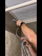 High Pressure Rainfall Shower Head & Handheld Combo 10/12 Inch Round or Square, 4-Spray Settings, 13-Inch Adjustable Arm, 78-Inch Hose & No-Drill Adhesive Holder – Chrome & Black