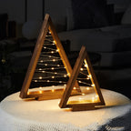 Wooden Desktop Mini Light Tree Set – Decorative LED Holiday Trees for Home, Office & Shelf Displays, Reusable, 2 to 6-Piece Sets