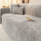 Soft Chenille Sofa Throw Cover with Fringes Durable Pet-Friendly Solid Couch Protector Slipcover for Living Room Sectional Armchair Home Decoration