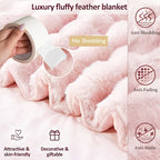Luxury Faux Rabbit Fur Throw Blanket – Super Soft Plush Warm Blanket for Couch Bed Office Travel, 4 Colors, Throw Twin Queen King, All-Season Gift