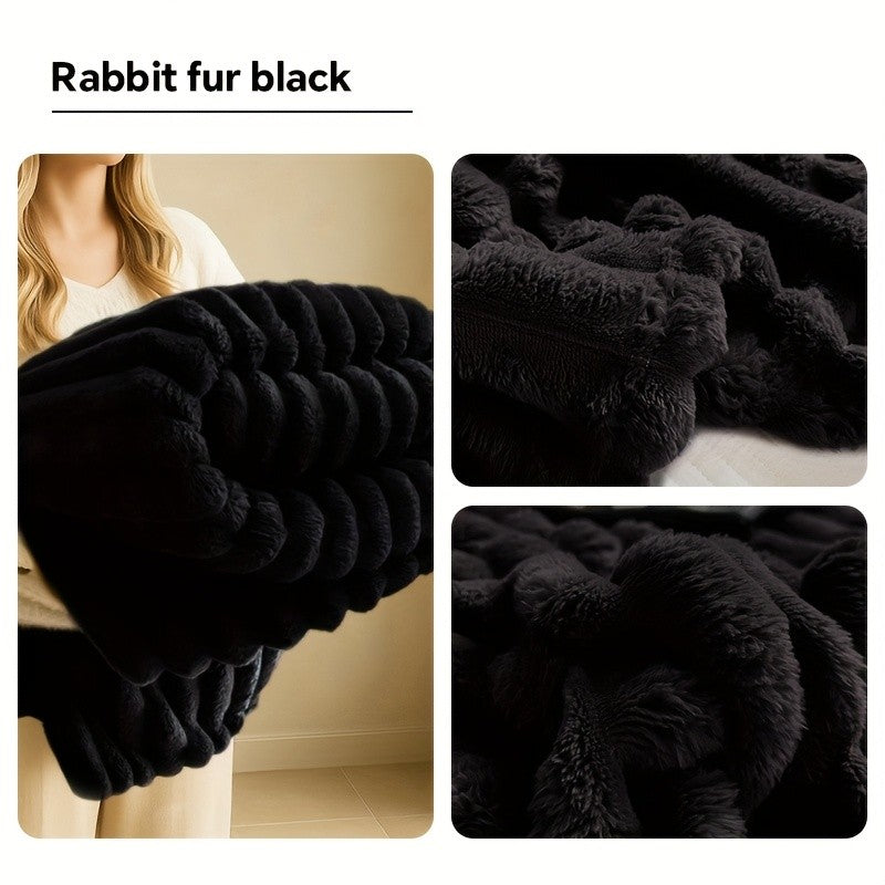 Soft Plush Throw Blanket – Thick Warm Fuzzy Cozy Blanket for Couch, Bed, Office & Travel | 4 Sizes, 4 Colors | Great for Gifts & Room Decor