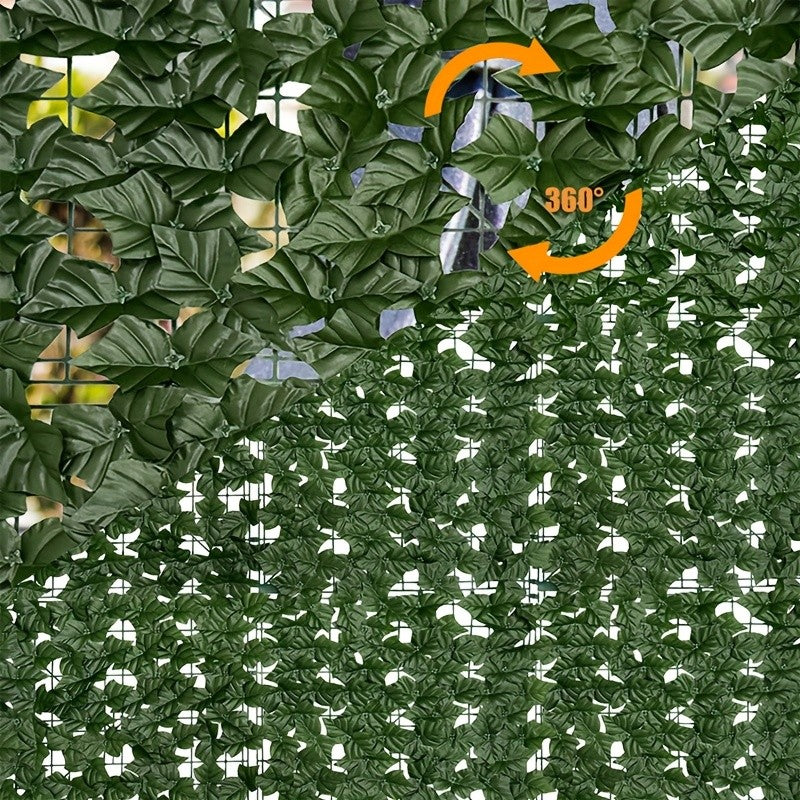 UV Resistant Artificial Ivy Privacy Fence Screen Faux Hedge Wall Panels Fake Ivy Vine Leaf Green Backdrop for Outdoor Garden Patio Balcony Backyard Indoor Decor Multiple Sizes