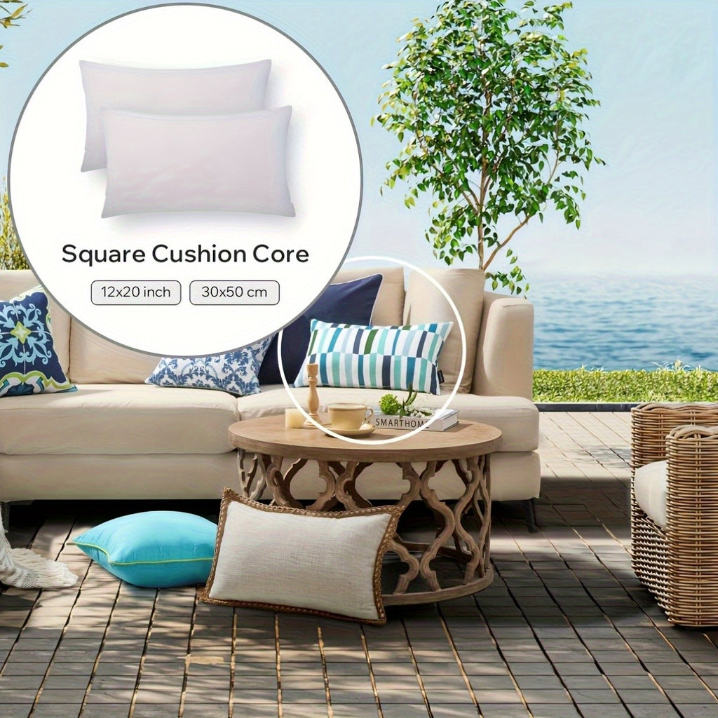 Hypoallergenic Fiber Pillow Inserts 1/2/4 Pack – White Square Cushion Filling with Zipper, Polyester Sanded Soft Fill for Sofa Bed Patio Bedroom Office Living Room Indoor Outdoor Decor