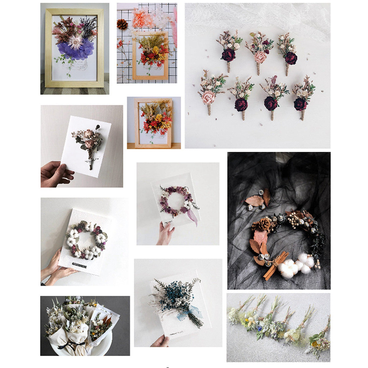 Dried Flowers for Crafts 4-Box Set Random Colors – For Candle Making, Resin Jewelry, Greeting Cards, Photo Frames, Scrapbooking & Halloween Decor
