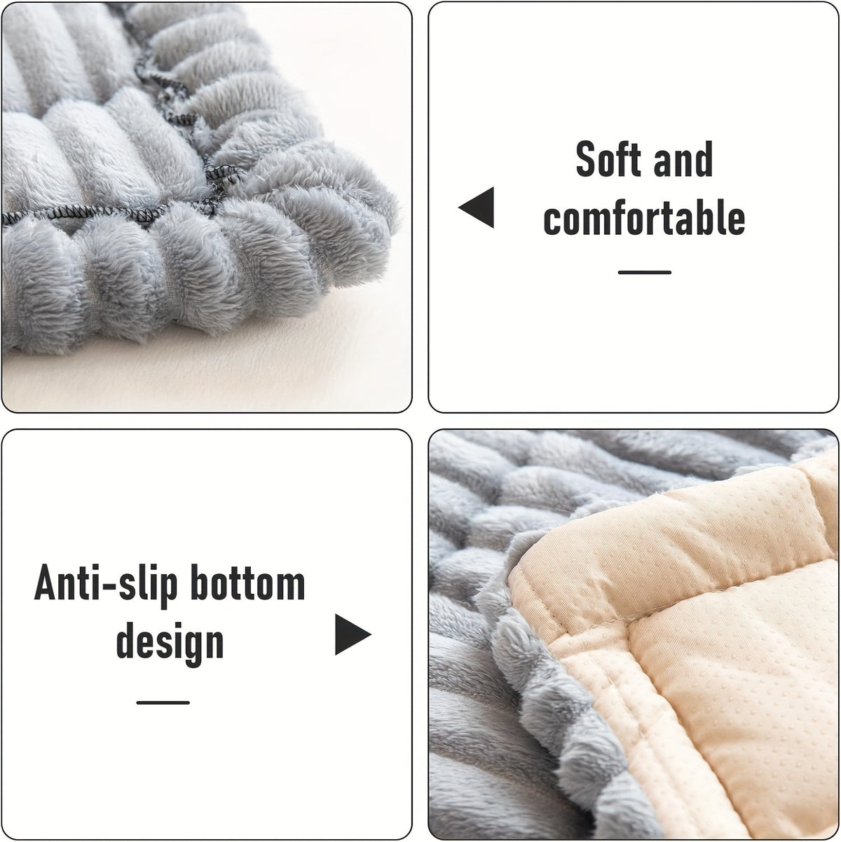 Fuzzy Quilted Pet Couch Cover Non-Slip Washable – Short Plush 100% Polyester Sofa Protector for Dogs, 5 Colors, Armchair Loveseat 2/3/4-Seater & Sectional Slipcover