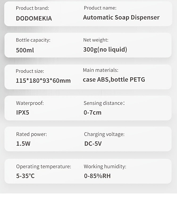 Automatic Foam Soap Dispenser Touchless USB Rechargeable - Wall-Mountable Hands-Free Soap Pump with Adjustable Foam Output for Bathroom, Kitchen & Pet Bathing, Works with Liquid Soap, Body Wash & Dish Detergent - White & Black