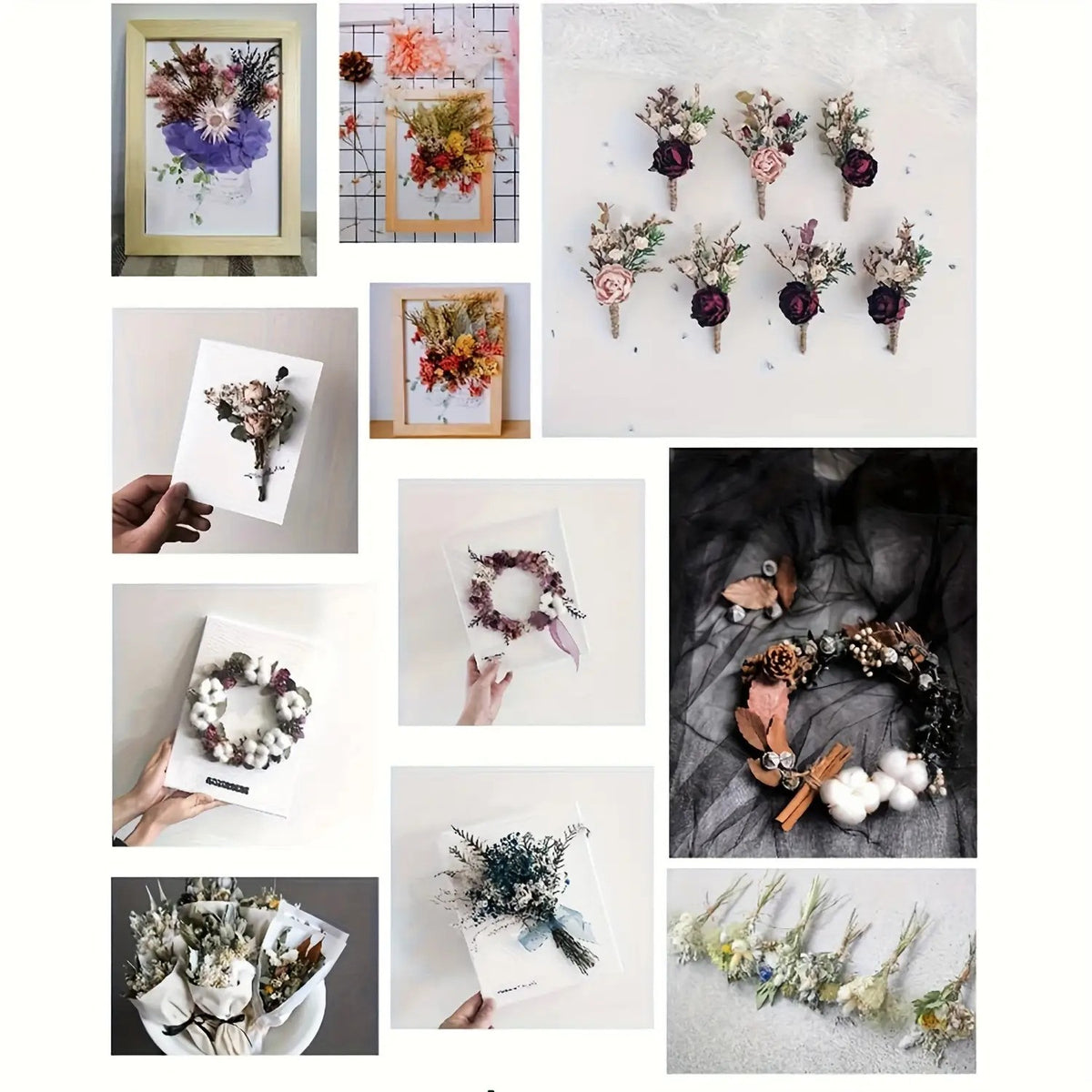 Dried Flowers for Crafts 4-Box Set Random Colors – For Candle Making, Resin Jewelry, Greeting Cards, Photo Frames, Scrapbooking & Halloween Decor