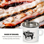 Stainless Steel Grease Container with Strainer and Spoon 15oz Cooking Oil Storage Jar Kitchen Essential Christmas Gift