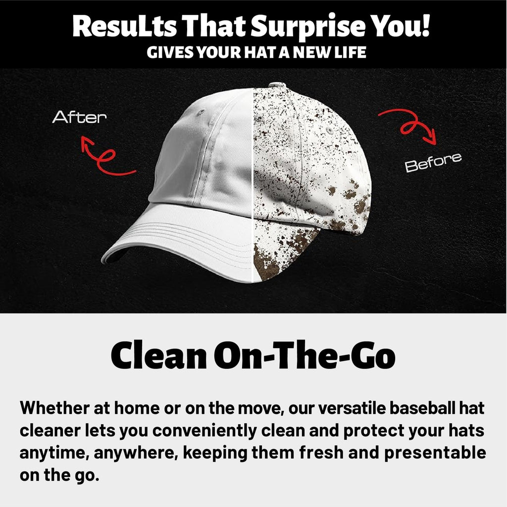 Hat Cleaner Foam Spray 6.76oz, Deep Cleans Baseball Cowboy Felt Fur Fleece Caps, Removes Dirt & Sweat Stains, Restores Hats Like New, 1-Pack & 4-Pack