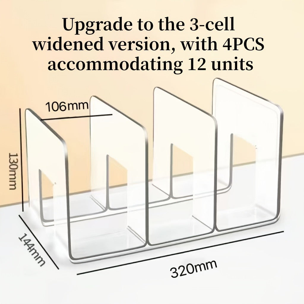 Transparent Plastic Partition Board Closet Organizer Set 4pc – Wardrobe Classification Divider for Bags Books Clothes Bedroom Dormitory Home