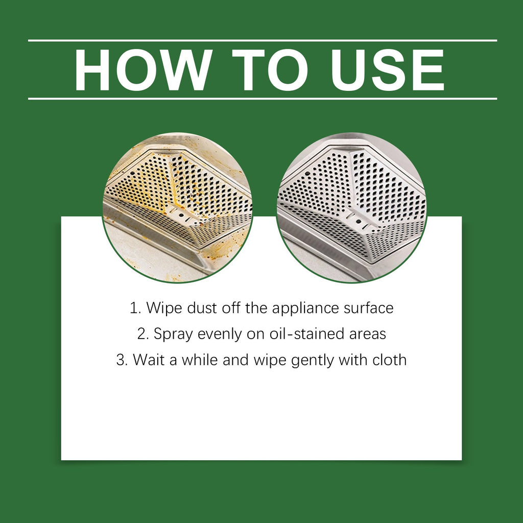 Kitchen Appliance Cleaner Spray 3.38 oz – Removes Grease & Grime, Restores Shine on Stainless Steel, Glass & Coated Panels, Safe for Cooktops, Ovens, Microwaves, Air Fryers & Fridges