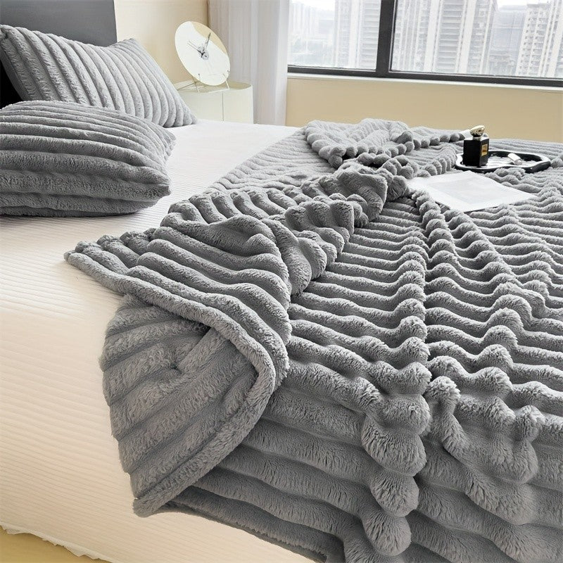 Soft Plush Throw Blanket – Thick Warm Fuzzy Cozy Blanket for Couch, Bed, Office & Travel | 4 Sizes, 4 Colors | Great for Gifts & Room Decor