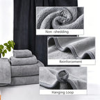Microfiber Bath Towel Set 4 or 8 Piece – Extra Large 71×35” Ultra-Soft Quick Dry – Includes Bath Towel, Hand Towels, Washcloths & Hair Drying Cap for Bathroom, Hotel & Gym