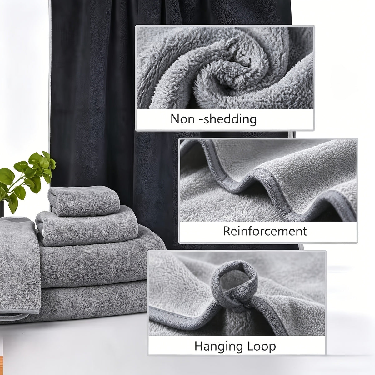 Microfiber Bath Towel Set 4 or 8 Piece – Extra Large 71×35” Ultra-Soft Quick Dry – Includes Bath Towel, Hand Towels, Washcloths & Hair Drying Cap for Bathroom, Hotel & Gym