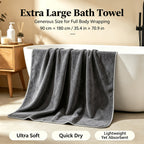 Microfiber Bath Towel Set 4 or 8 Piece – Extra Large 71×35” Ultra-Soft Quick Dry – Includes Bath Towel, Hand Towels, Washcloths & Hair Drying Cap for Bathroom, Hotel & Gym