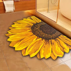 Sunflower Floral Non-Slip Bathroom Mat – Super Absorbent, Quick-Drying, Rubber-Backed Shower Mat for Tub, Bath & Entryway (Small or XL)
