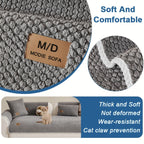 Bohemian Plush Sofa Cover with Cushion Pad Machine Washable Pet Friendly for Cats & Dogs – Fits Single Double Triple Quad Sofas, Warm Cozy Boho Home Decor Couch Protector
