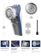 Electric Fabric Shaver Lint Remover Battery Operated Portable Lint Roller with LED Light 2 Replaceable Blades Pilling Remover for Clothes Sweaters Blankets Couch in Blue
