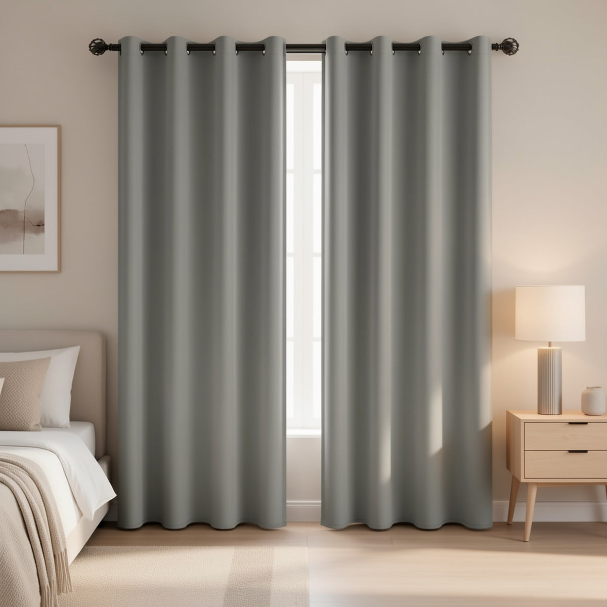 Thermal Insulated Blackout Curtains 2 Panels – 100% Room Darkening Soft Thick Drapes for Bedroom Living Room Office, Modern Window Curtains Easy Care, 3 Sizes 52x63 52x84 52x95 Inches