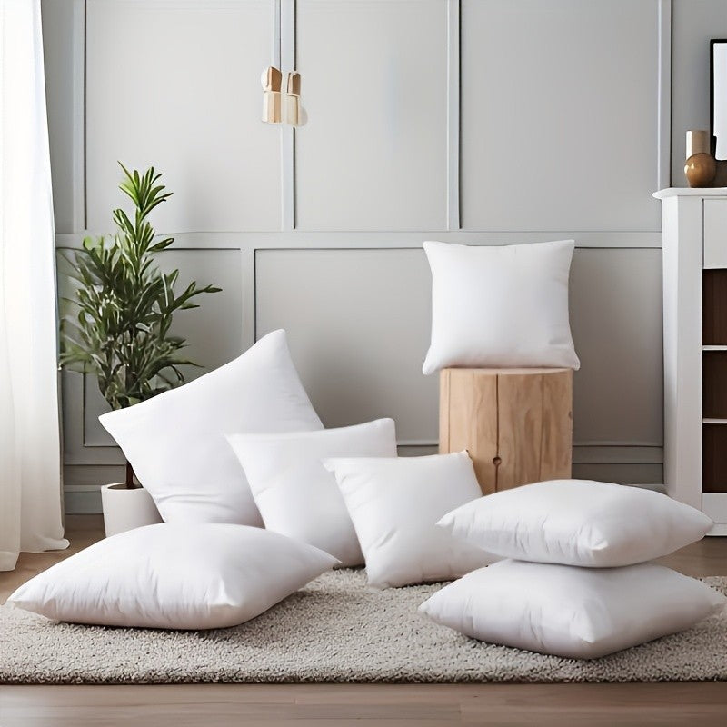 Hypoallergenic Fiber Pillow Inserts 1/2/4 Pack – White Square Cushion Filling with Zipper, Polyester Sanded Soft Fill for Sofa Bed Patio Bedroom Office Living Room Indoor Outdoor Decor