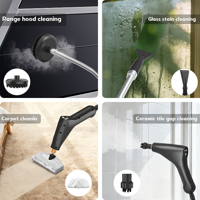 Handheld Steam Cleaner Large-Capacity with Extra-Large Water Tank – Rapid Heating Portable Multi-Function Cleaner for Floors, Cars, Fabrics, Kitchen & Bathroom Tile Grout