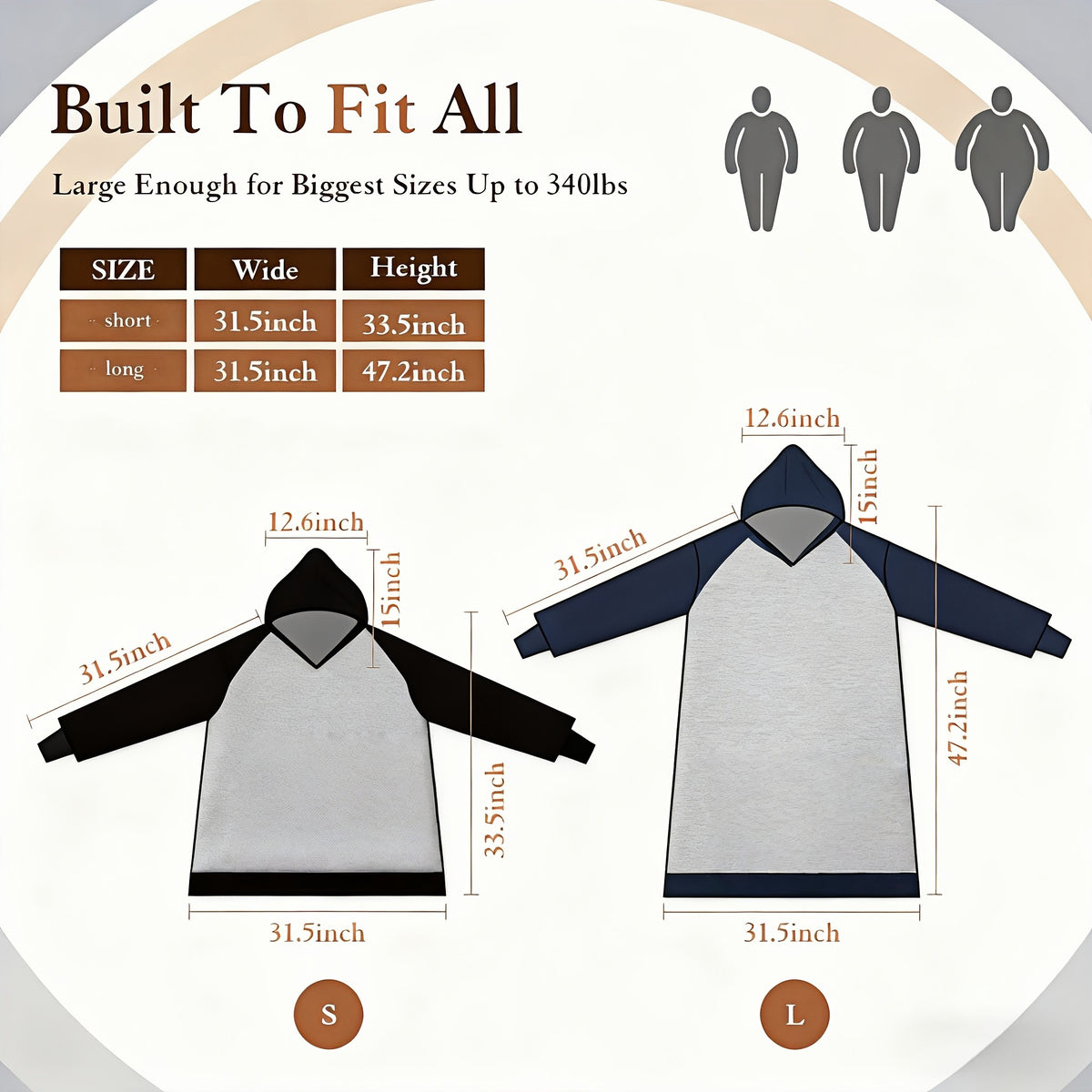 Wearable Blanket Hoodie Oversized Flannel with Pockets Super Soft Warm Cozy Sweatshirt Blanket for Women Men Adult Winter Extra Long Multiple Colors