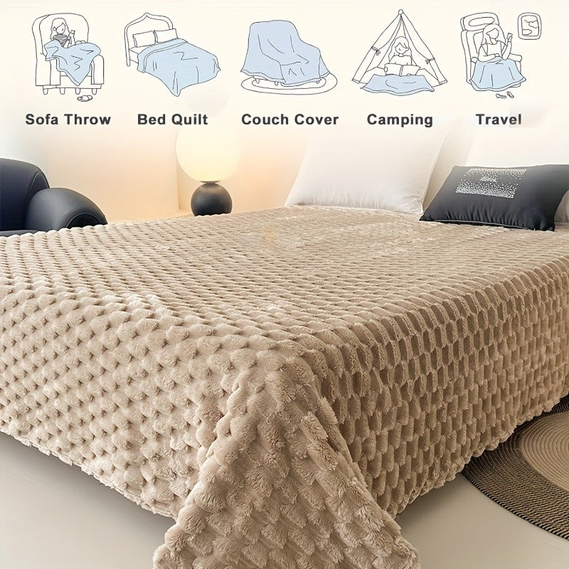 Super Soft Fuzzy Plush Throw Blanket 100% Polyester Lightweight Queen Size Bed Blanket for Women Bedroom Spring Summer 4 Colors 4 Sizes