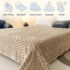 Super Soft Fuzzy Plush Throw Blanket 100% Polyester Lightweight Queen Size Bed Blanket for Women Bedroom Spring Summer 4 Colors 4 Sizes