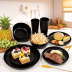 16 or 32pcs Wheat Straw Dinnerware Set Plates and Bowls Microwave Dishwasher Safe Durable Plastic Tableware for 8 – Party Gifts Multiple Colors