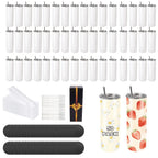 20oz Blank Sublimation Stainless Steel Insulated Tumbler with Straw Lid & Brush – Bulk Pack (4/8/16/20/50-Pack) for Iced Coffee, Juice, Camping & Events