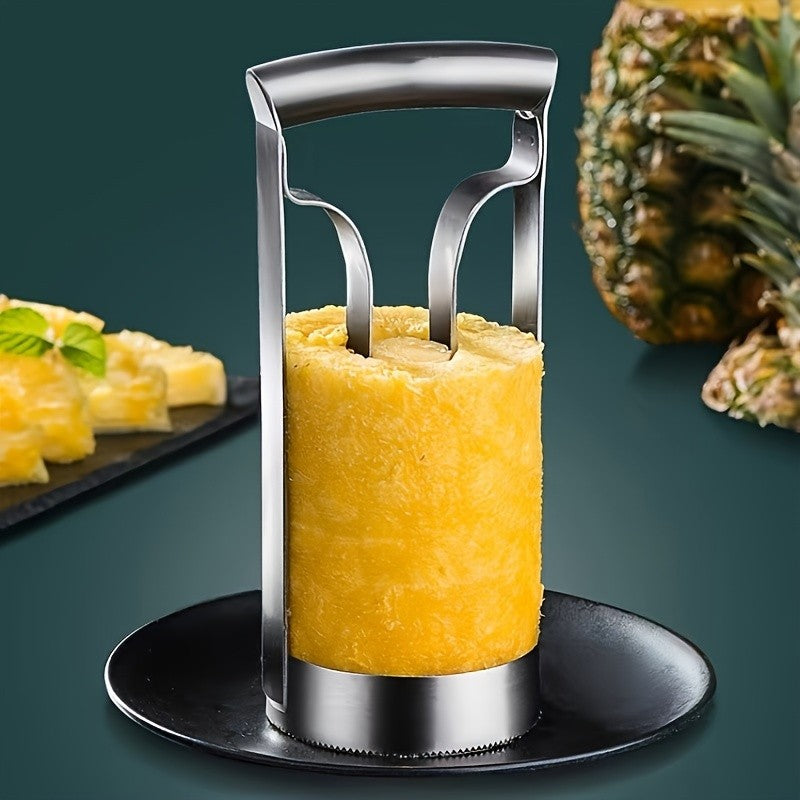 Pineapple Corer Slicer Stainless Steel Easy One-Twist Pineapple Cutter Tool with Comfortable Grip for Home Kitchen and Restaurant