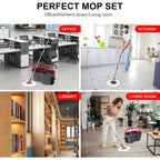 Foot Pedal 360° Rotating Spin Mop and Bucket Set with Twister – 4 Washable Microfiber Heads, Hands-Free Wringing, Wet & Dry Floor Cleaning for Home