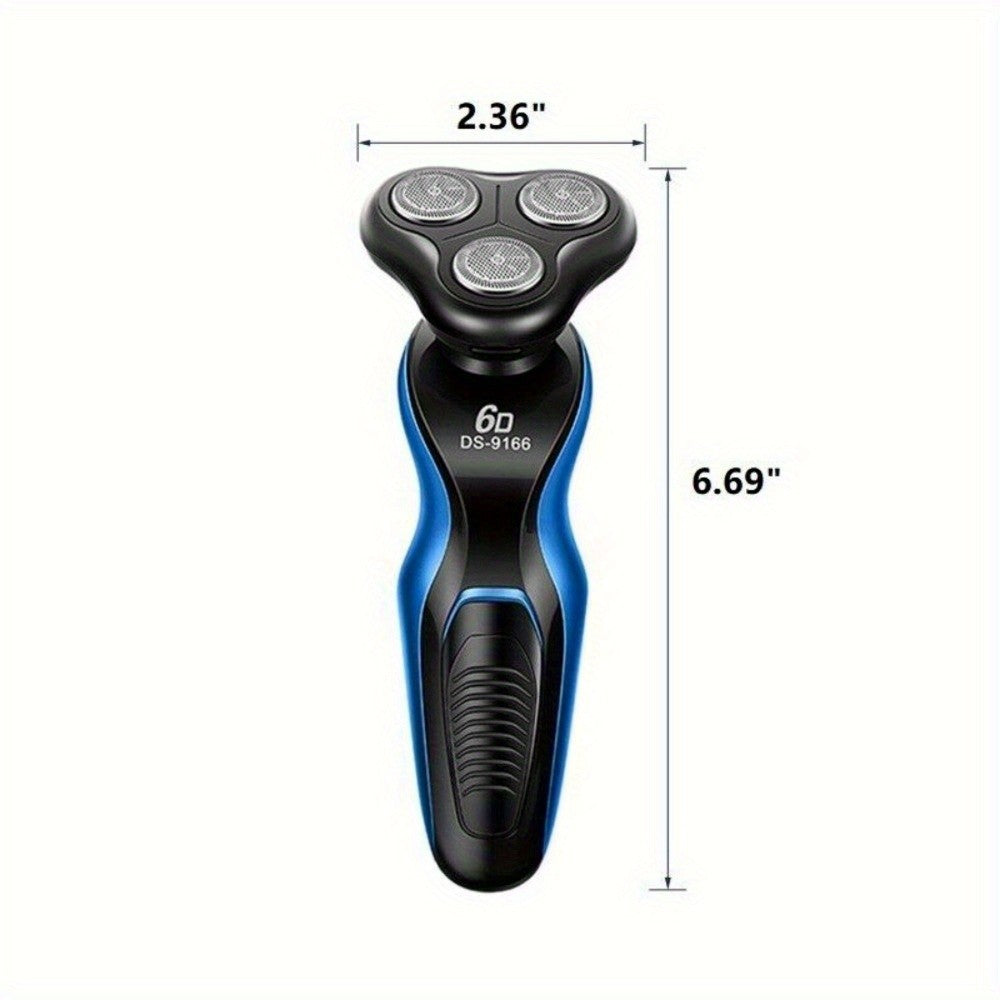 4-in-1 Electric Shaver Men USB Rechargeable Rotary Razor Beard Trimmer Wet Dry - Father's Day Gift for Dad Husband Male Friend Blue