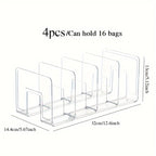 Transparent Plastic Partition Board Closet Organizer Set 4pc – Wardrobe Classification Divider for Bags Books Clothes Bedroom Dormitory Home