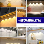 Smart LED Motion Sensor Cabinet Light USB Rechargeable - Dimmable Under Cabinet Light 3 Modes for Bedroom Stairs Kitchen Closet Hallway - 2 & 3 Pack Options, Black & White
