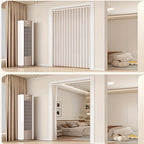 Boho Striped Magnetic Door Curtain – Elegant Folding Polyester Partition Curtain for Living Room, Bedroom & Kitchen, No-Drill Magnetic Closure, Hand Washable