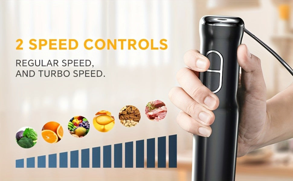 400W Immersion Hand Blender Stick Mixer with 304 Stainless Steel Blades, 2 Speeds & Turbo Mode, Detachable Base – 5-in-1 Set Available, Perfect for Soups, Smoothies, Purees & Baby Food
