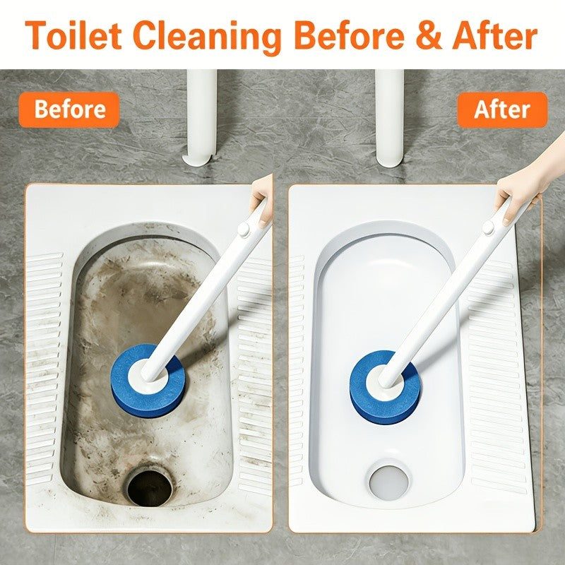 SOPAMI Disposable Toilet Brush with 32 Refill Heads – 360° Rotating Wall-Mounted Hygienic Cleaning Tool for Toilet, Tub, Sink & Tiles