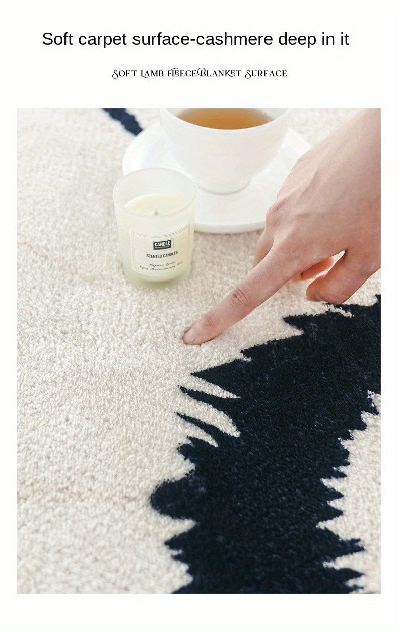 Round Area Rug Cream Irregular Shape Premium Thick Pile – Soft Accent Rug for Living Room, Bedroom, Bedside, Sofa & Coffee Table | Multiple Sizes
