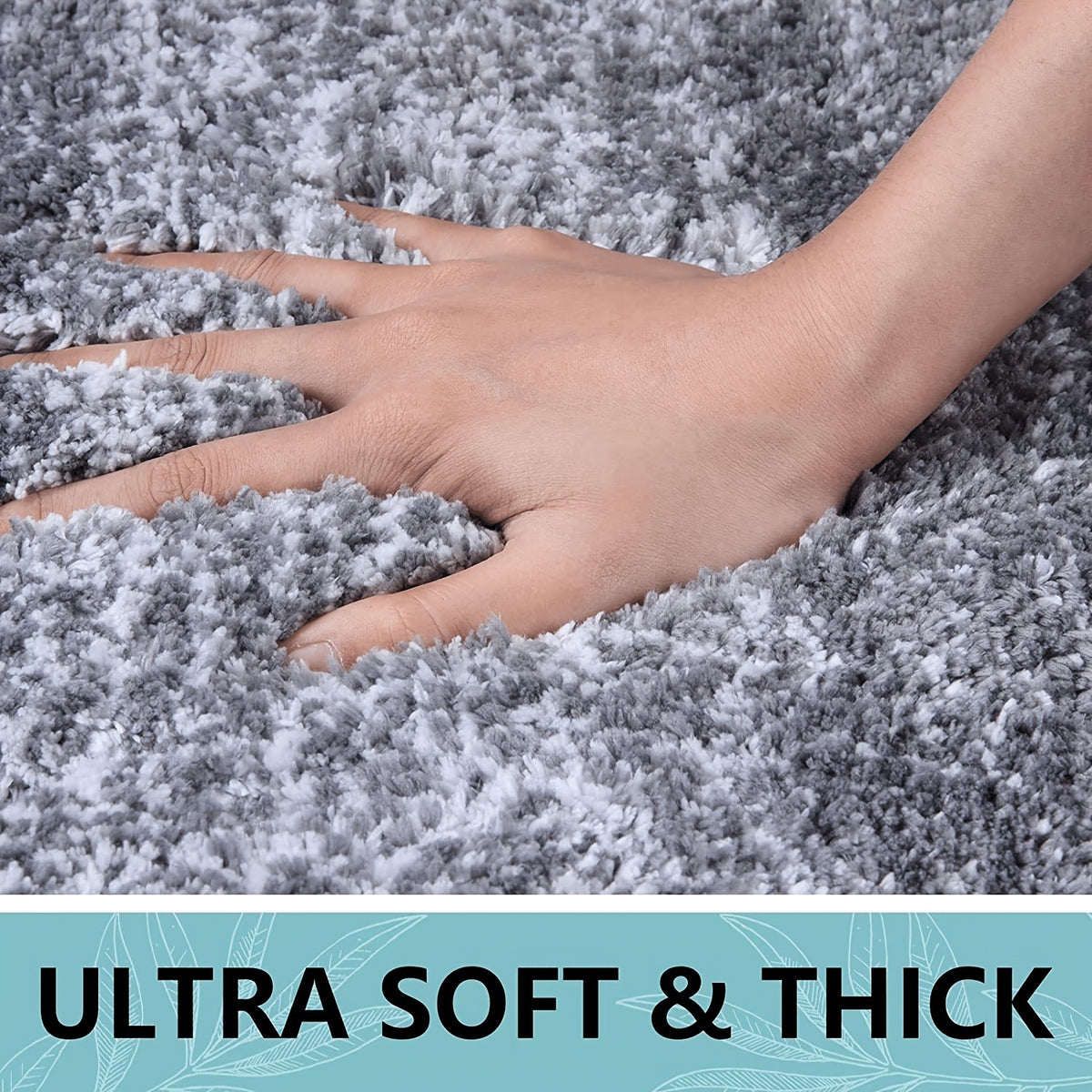 Microfiber Bath Mat Non-Slip Quick Dry Extra Soft Absorbent Bathroom Rug Machine Washable for Tub Shower Floor Home Decor Water Blue Light Grey