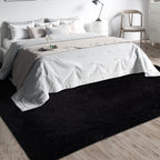 Tie-Dye & Solid Plush Rectangular Area Rug 5x8 Ft – Soft Fluffy Non-Slip Machine Washable Carpet for Living Room, Sofa Side & Bedroom Decor