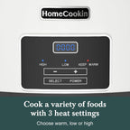 Large Digital Slow Cooker 6QT & 8QT with Stoneware Pot, Programmable Keep Warm Function, One-Touch Digital Display, 240W — Family Dinners, Roasts & Stews, Red White Black Blue