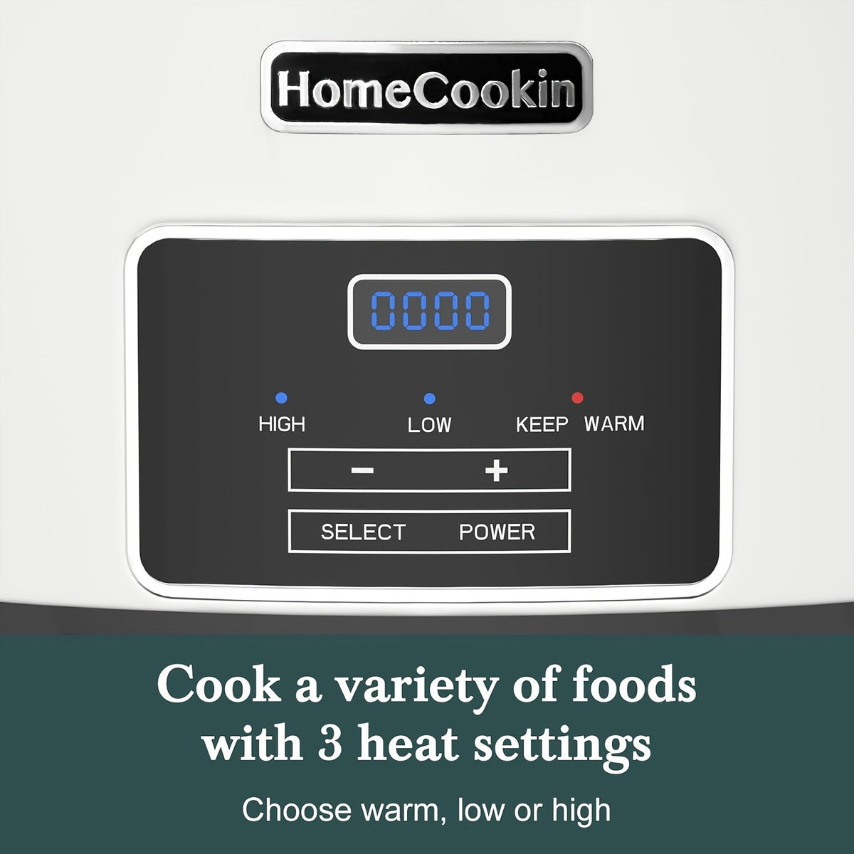 Large Digital Slow Cooker 6QT & 8QT with Stoneware Pot, Programmable Keep Warm Function, One-Touch Digital Display, 240W — Family Dinners, Roasts & Stews, Red White Black Blue