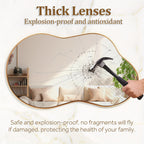 Irregular Wall Mirror Golden Asymmetrical Decorative Mirror Aviation Aluminum Alloy Frame for Bathroom Bedroom Living Room Entryway Cloakroom Modern Home Decor