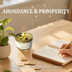 Manifestation Candle – Scented Soy Wax Candle with Golden Crystal & Guidance Card, 3oz, 12+ Hr Burn, for Focus, Meditation & Yoga | Abundance & Law of Attraction Gift for Women (1 or 2 Pack)